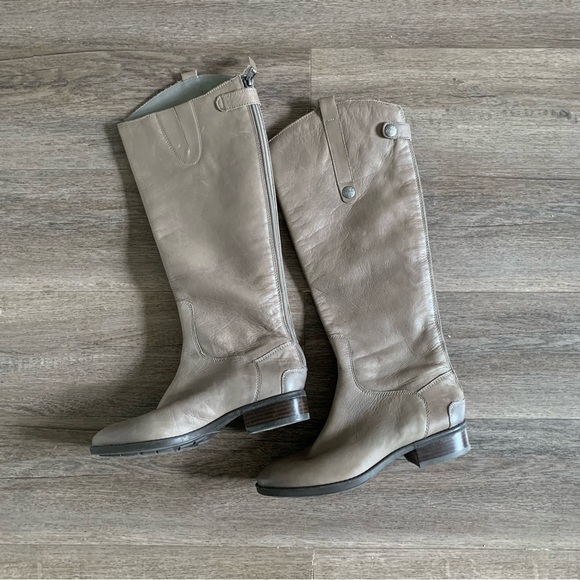 Sam Edelman Shoes - Sam Edelman Size 6M Penny Gray Leather Knee High Boots Pretty Women